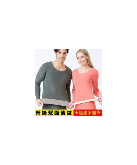 New velvet padded long Johns suit seamless double-sided ladies slim bottoming shirt men's thermal underwear 2 Pieces $66.50 -...