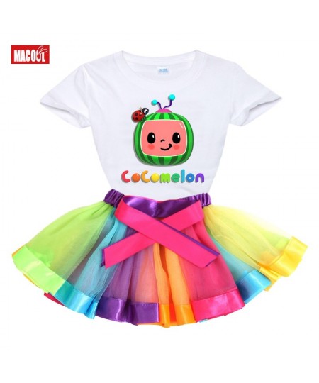 Rainbow Dress Tutu Dress Suit Kids Clothing for Girls Clothes Set Children Clothing Summer Skirt Light Toddler Birthday Outfi...