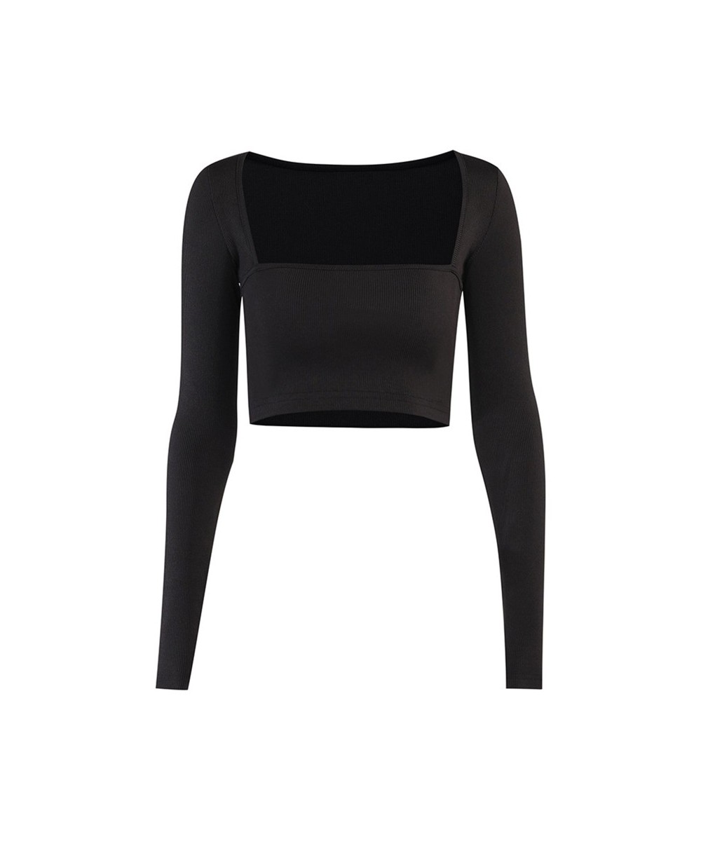 Women Solid Color Long Sleeve Bodycon Slim Fit T-Shirt Autumn Sexy Square Neck Basic Bottoming Shirt Tee Crop Top Blouse $22....