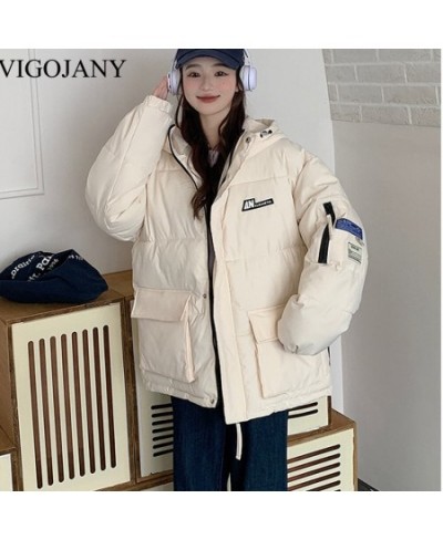 Women's Padded Jacket Winter Warm With Hood Parkas 2022 White Coats Female Korean Loose Plus Size Puffer Outwear $102.40 - Ja...