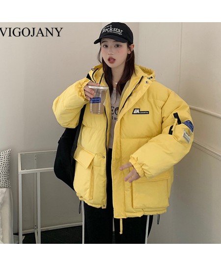 Women's Padded Jacket Winter Warm With Hood Parkas 2022 White Coats Female Korean Loose Plus Size Puffer Outwear $102.40 - Ja...