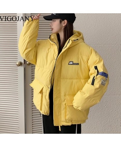 Women's Padded Jacket Winter Warm With Hood Parkas 2022 White Coats Female Korean Loose Plus Size Puffer Outwear $102.40 - Ja...