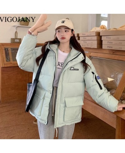 Women's Padded Jacket Winter Warm With Hood Parkas 2022 White Coats Female Korean Loose Plus Size Puffer Outwear $102.40 - Ja...