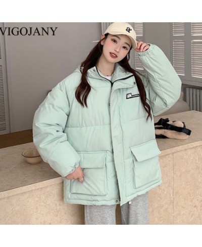 Women's Padded Jacket Winter Warm With Hood Parkas 2022 White Coats Female Korean Loose Plus Size Puffer Outwear $102.40 - Ja...