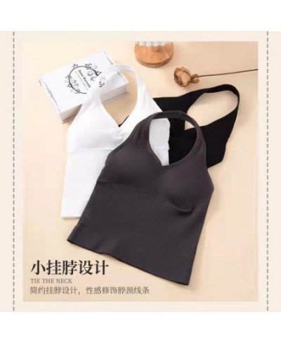 New Suspender Vest Versatile Slim Fitting Top Solid Color Sleeveless Steel Ring Open Back Long Spots Underwear for Women $24....