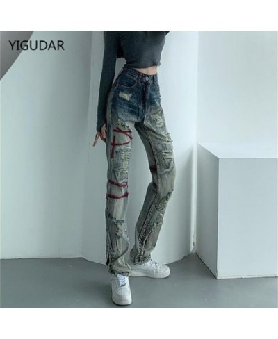 Skinny Ripped Jeans For Women 2022 Stretch High Waist Black Jeans With Holes Destroyed Women Denim Pants With Holes Summer Je...