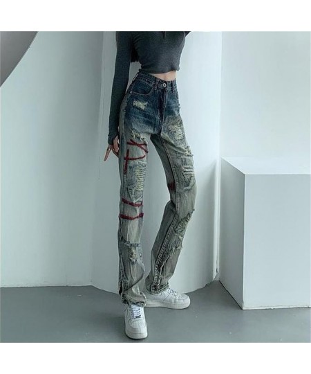 Skinny Ripped Jeans For Women 2022 Stretch High Waist Black Jeans With Holes Destroyed Women Denim Pants With Holes Summer Je...