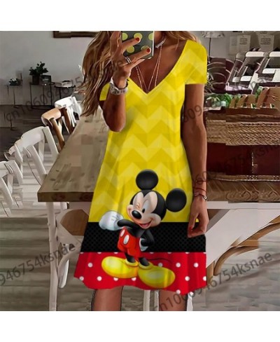 V Neck Women's Shirts for Summer Dress 2022 New Hit Korean Style Dress Women Elegant Luxury Mickey Casual Dresses Skirt $24.9...