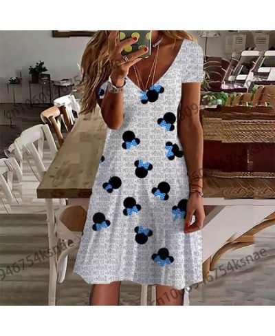 V Neck Women's Shirts for Summer Dress 2022 New Hit Korean Style Dress Women Elegant Luxury Mickey Casual Dresses Skirt $24.9...