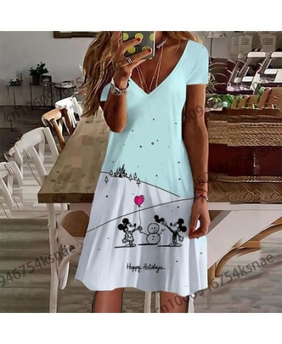 V Neck Women's Shirts for Summer Dress 2022 New Hit Korean Style Dress Women Elegant Luxury Mickey Casual Dresses Skirt $24.9...