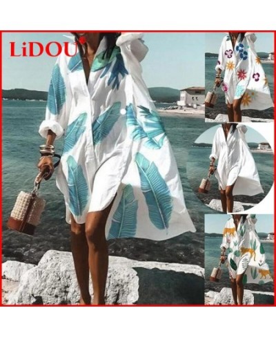 Oversized Loose Casual Aesthetic Summer Dresses 2022 Sexy Beach Shirt Dress New Bohemian Long Sleeve Elegant Vestidos De Muje...