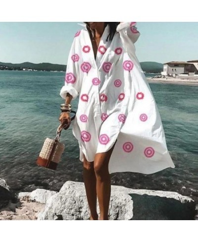 Oversized Loose Casual Aesthetic Summer Dresses 2022 Sexy Beach Shirt Dress New Bohemian Long Sleeve Elegant Vestidos De Muje...