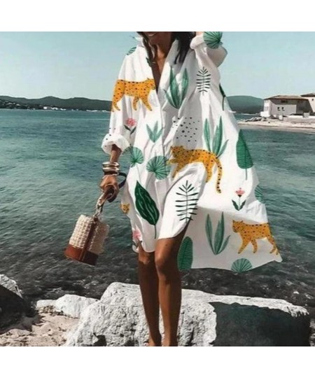 Oversized Loose Casual Aesthetic Summer Dresses 2022 Sexy Beach Shirt Dress New Bohemian Long Sleeve Elegant Vestidos De Muje...