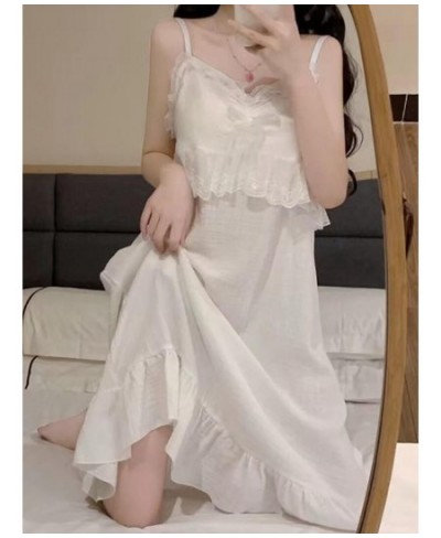 Large Size 300kg Sleepwear Pajamas Robe Two Piece Sets Women Spring Camisola Night Dress Korean Kawaii Victorian Nightgowns $...