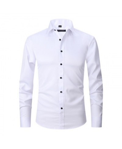 6XL 7XL 8XL Spring and Autumn Shirt Men's Long Sleeve Large Luxury Business Casual Slim Solid Color Wrinkle Free Press $45.38...