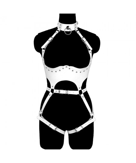 PU Leather Harness Belt Set Women Full Body Bondage Sexy Lingerie Fetish Chest Cage Garter Belt Erotic Stockings Goth Suspend...