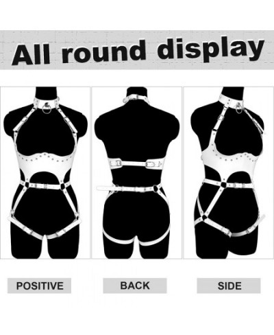 PU Leather Harness Belt Set Women Full Body Bondage Sexy Lingerie Fetish Chest Cage Garter Belt Erotic Stockings Goth Suspend...