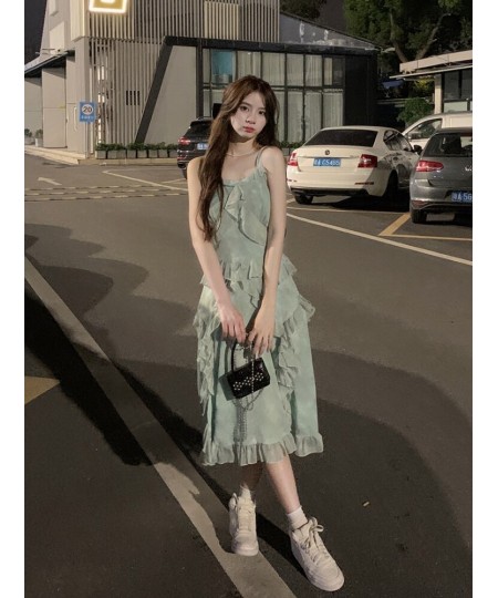 Women Summer Fairycore Backless V-Neck Asymmetrical Lady Suspender Dresses Vestido 2023 French Elegant Party Female Dress $52...