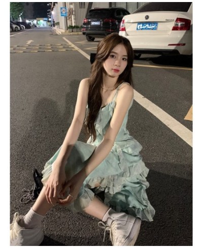 Women Summer Fairycore Backless V-Neck Asymmetrical Lady Suspender Dresses Vestido 2023 French Elegant Party Female Dress $52...