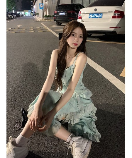 Women Summer Fairycore Backless V-Neck Asymmetrical Lady Suspender Dresses Vestido 2023 French Elegant Party Female Dress $52...