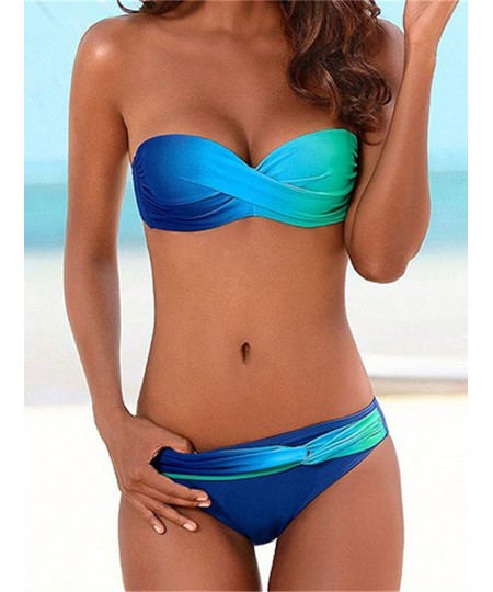 Sexy Women's Swimsuit 2022 New Push Up Bikini Solid Swimwear Women Swimming Bathing Suit for Women 2 Peice Set Monokini Biqui...