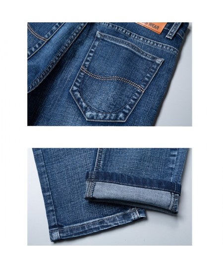 Fall Blue Stretch Jeans Men's Fashion Casual Trousers Spring Men Slim Denim Pants $42.27 - Jeans