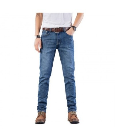 Fall Blue Stretch Jeans Men's Fashion Casual Trousers Spring Men Slim Denim Pants $42.27 - Jeans