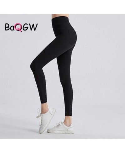 High Waist Stretchy Hip Lifting Women Sport Long Pants Skinny Denim Washed Pocket Running Gym Fitness Workout Leggings $38.55...