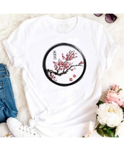 2022 New Sakura Plum Cute T-shirt Women's Summer New White Casual Short Sleeve T-shirt Women's Kawaii Street T-shirt. $18.57 ...