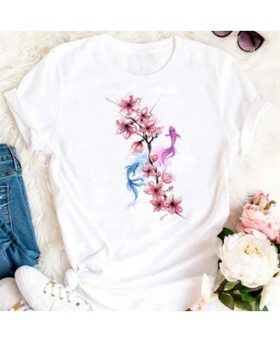 2022 New Sakura Plum Cute T-shirt Women's Summer New White Casual Short Sleeve T-shirt Women's Kawaii Street T-shirt. $18.57 ...