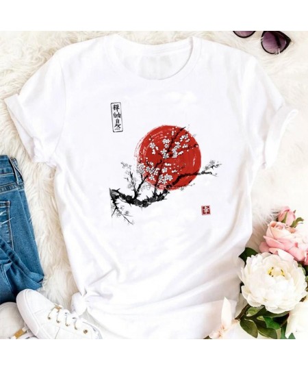 2022 New Sakura Plum Cute T-shirt Women's Summer New White Casual Short Sleeve T-shirt Women's Kawaii Street T-shirt. $18.57 ...