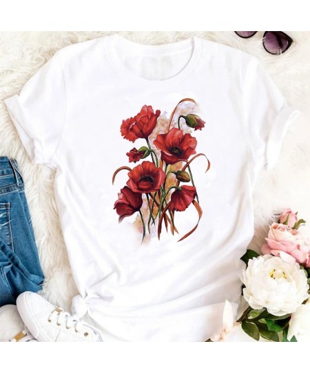 2022 New Sakura Plum Cute T-shirt Women's Summer New White Casual Short Sleeve T-shirt Women's Kawaii Street T-shirt. $18.57 ...