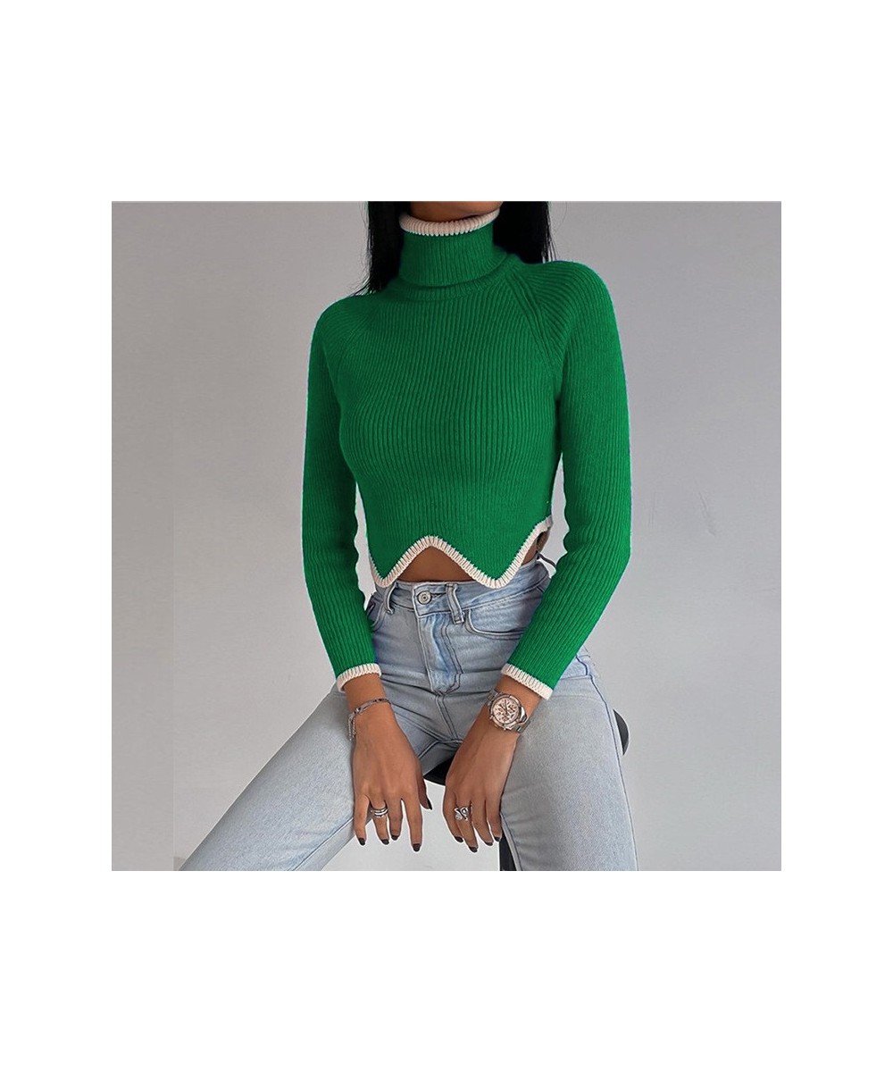 2022 Women Pullover Turtleneck Sweater Winter Long Sleeve Slim Elastic Korean Simple Basic Jumper Solid Color Top $34.61 - Sw...