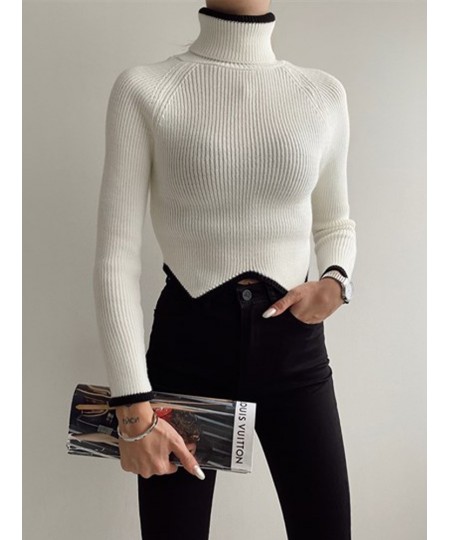 2022 Women Pullover Turtleneck Sweater Winter Long Sleeve Slim Elastic Korean Simple Basic Jumper Solid Color Top $34.61 - Sw...