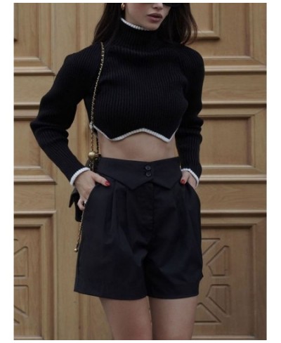 2022 Women Pullover Turtleneck Sweater Winter Long Sleeve Slim Elastic Korean Simple Basic Jumper Solid Color Top $34.61 - Sw...