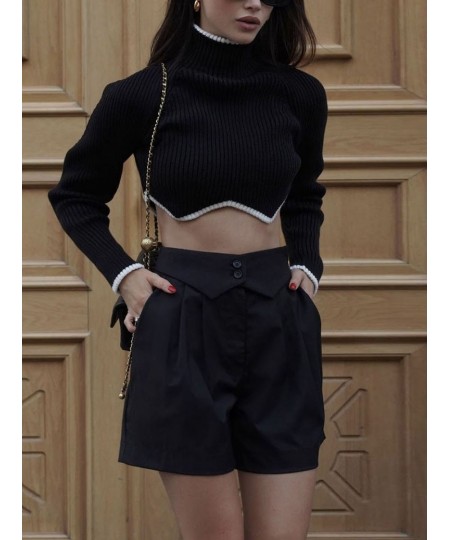 2022 Women Pullover Turtleneck Sweater Winter Long Sleeve Slim Elastic Korean Simple Basic Jumper Solid Color Top $34.61 - Sw...