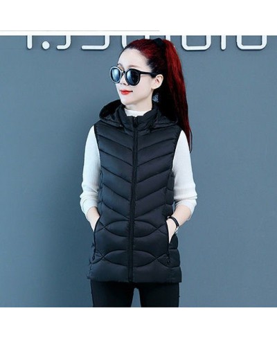 Woman Vest Autumn Winter Warm Down Cotton Vests Female Thick Removable Hooded Waistcoat Women's Sleeveless Jacket Vest Coat $...