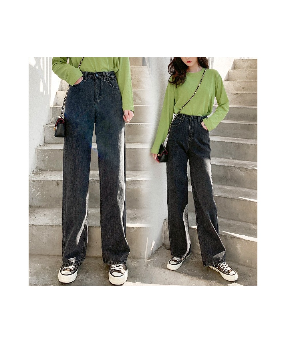 streetwear high waist women's fashion jeans woman girls women wide leg pants trousers female trousers denim bagge mom jeans $...