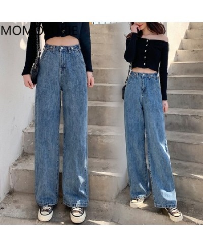 streetwear high waist women's fashion jeans woman girls women wide leg pants trousers female trousers denim bagge mom jeans $...