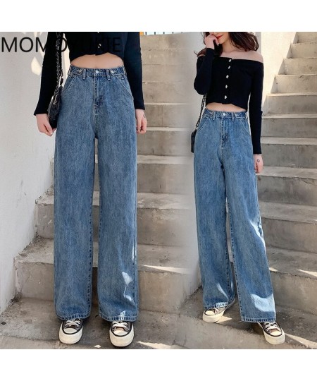 streetwear high waist women's fashion jeans woman girls women wide leg pants trousers female trousers denim bagge mom jeans $...