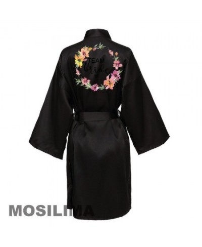 Wedding Party Team Bride Robe Kimono Satin Pajamas Bridesmaid Bathrobe SP069 $21.39 - Sleepwears