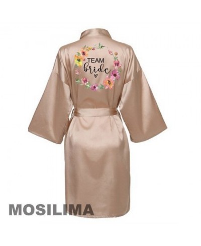 Wedding Party Team Bride Robe Kimono Satin Pajamas Bridesmaid Bathrobe SP069 $21.39 - Sleepwears