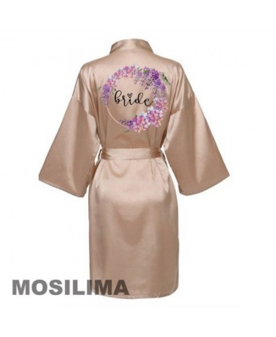 Wedding Party Team Bride Robe Kimono Satin Pajamas Bridesmaid Bathrobe SP069 $21.39 - Sleepwears