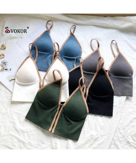 Sexy Zipper Crop Tops Tube Top Women Lingerie Streetwear Sleeveless Camisole Wireless Sports Comfortable Tank $19.51 - Underwear