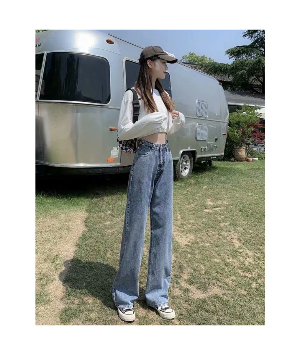 Women Pant Woman Jeans High Waist Denim Pants Wide Leg Denim Clothing Blue Jeans Vintage Quality Fashion Straight Pants $36.5...