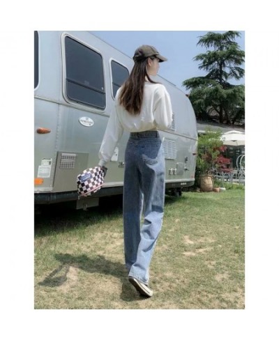 Women Pant Woman Jeans High Waist Denim Pants Wide Leg Denim Clothing Blue Jeans Vintage Quality Fashion Straight Pants $36.5...