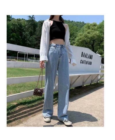 Women Pant Woman Jeans High Waist Denim Pants Wide Leg Denim Clothing Blue Jeans Vintage Quality Fashion Straight Pants $36.5...