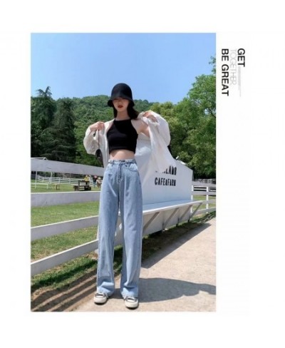 Women Pant Woman Jeans High Waist Denim Pants Wide Leg Denim Clothing Blue Jeans Vintage Quality Fashion Straight Pants $36.5...