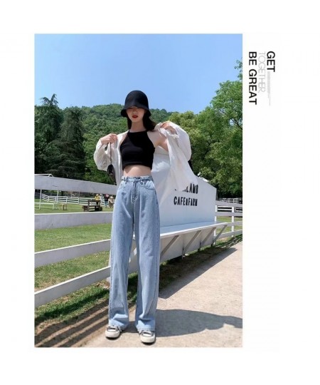 Women Pant Woman Jeans High Waist Denim Pants Wide Leg Denim Clothing Blue Jeans Vintage Quality Fashion Straight Pants $36.5...