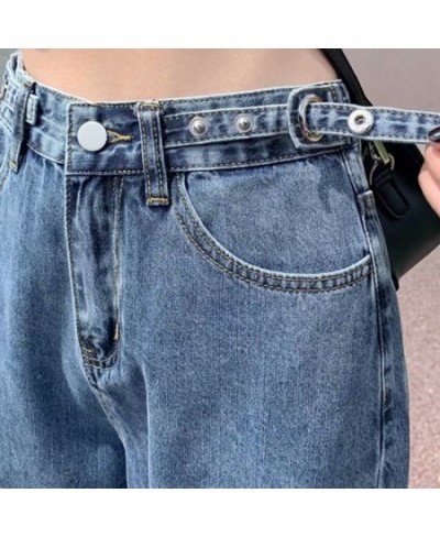 Women Pant Woman Jeans High Waist Denim Pants Wide Leg Denim Clothing Blue Jeans Vintage Quality Fashion Straight Pants $36.5...